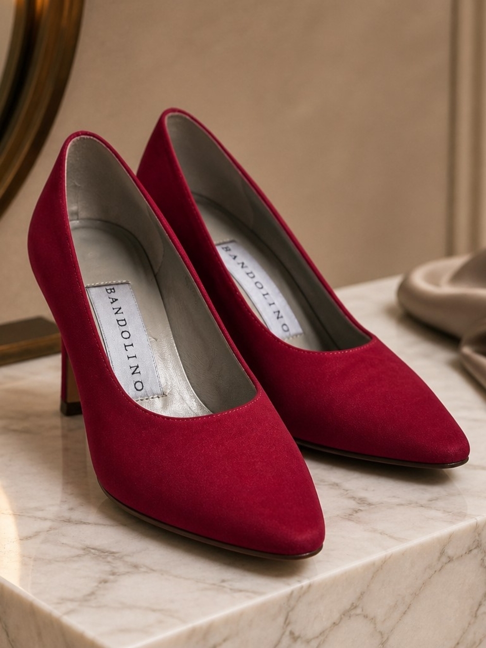Bandolino Women's Red Suede Pointed-Toe Pumps